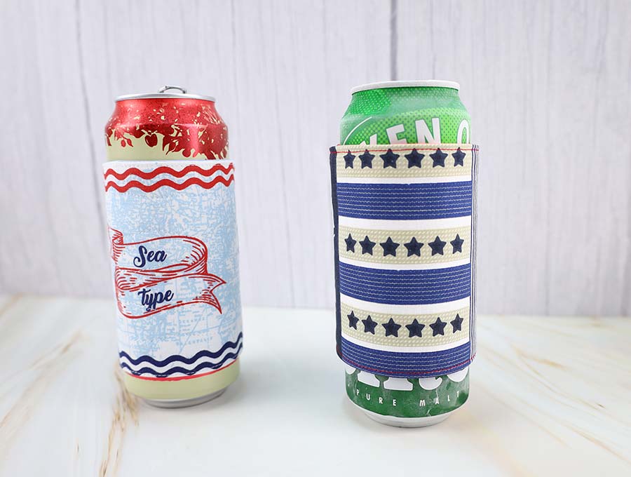 DIY insulated beverage holders, AKA koozies. Perfect for summer!  Sewing  projects for beginners, Sewing for beginners, Sewing gifts