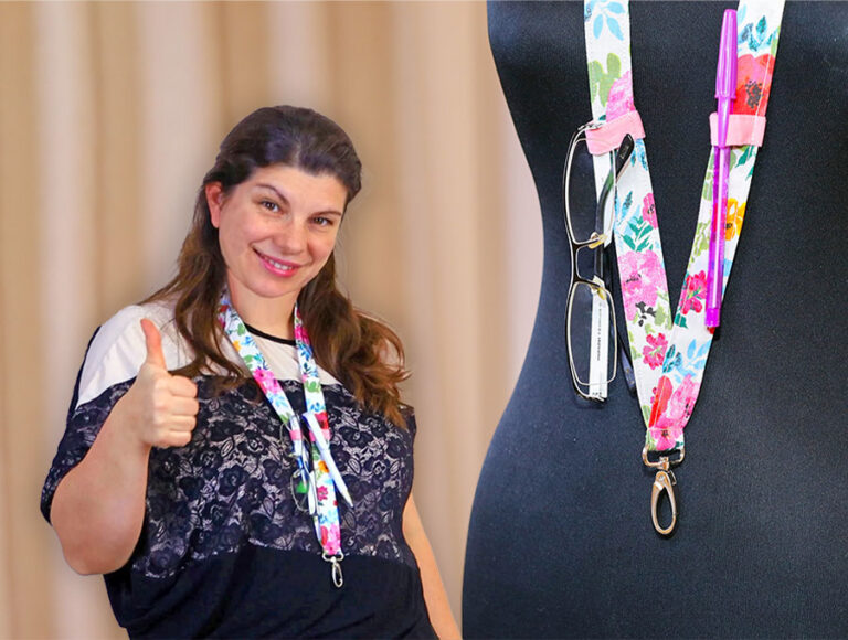 Breakaway Lanyard with Loops for Pens and Glasses // Sew Breakaway Pen Lanyard
