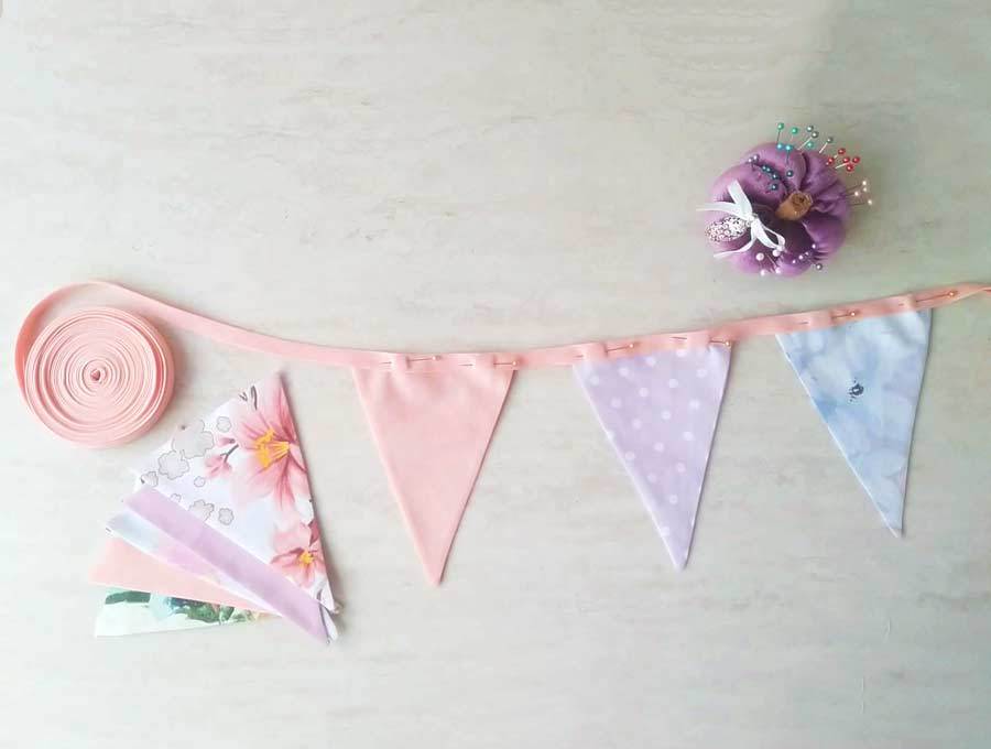 diy fabric bunting - deciding distance between triangles 