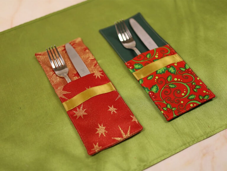 DIY Christmas Cutlery Holder with Free Pattern [Christmas Cutlery Pocket Tutorial]