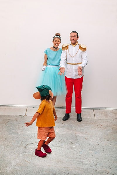 Homemade Cinderella costume for a family