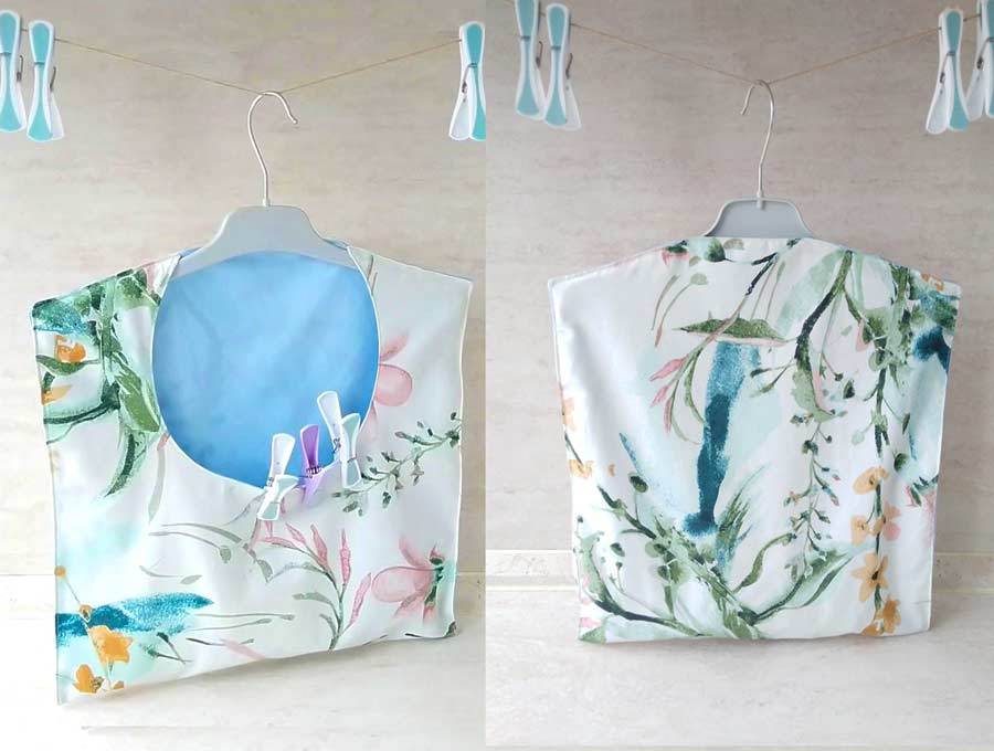 back and front of clotheslines bag