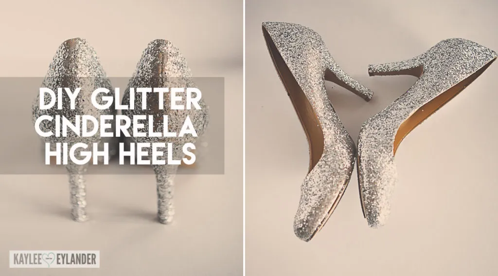 Glitter Cinderella high heel shoes