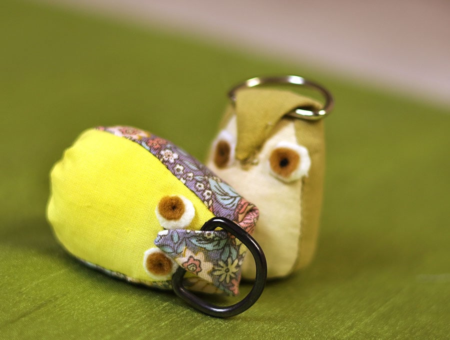 diy fabric owl keychains