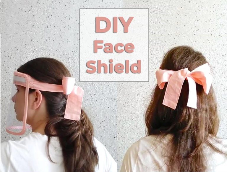 Easy Reusable DIY Face Shield with Cute Bow Headband