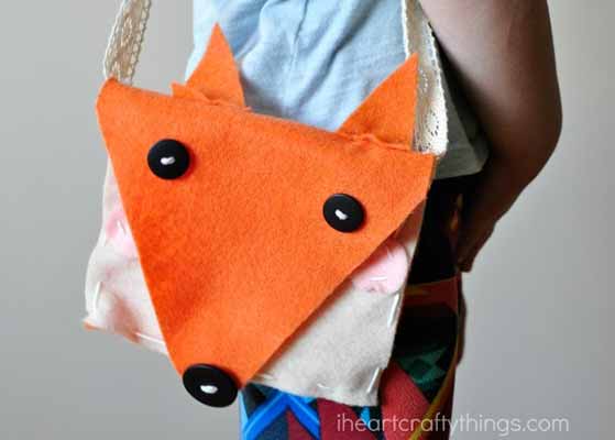 fox purse hand sewing project for kids