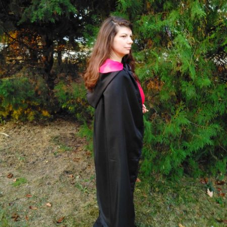 How To Make A Cloak VIDEO With FREE DIY Hooded Cloak Pattern Hello   Diy Hooded Cloak Party2 450x450 