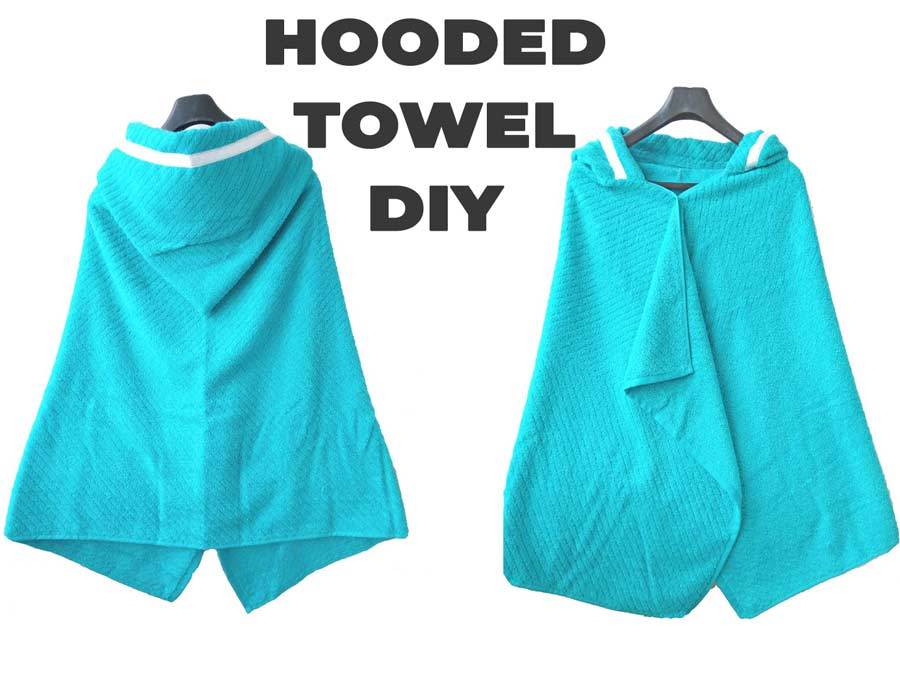 How to make a hooded towel - front and back of towel