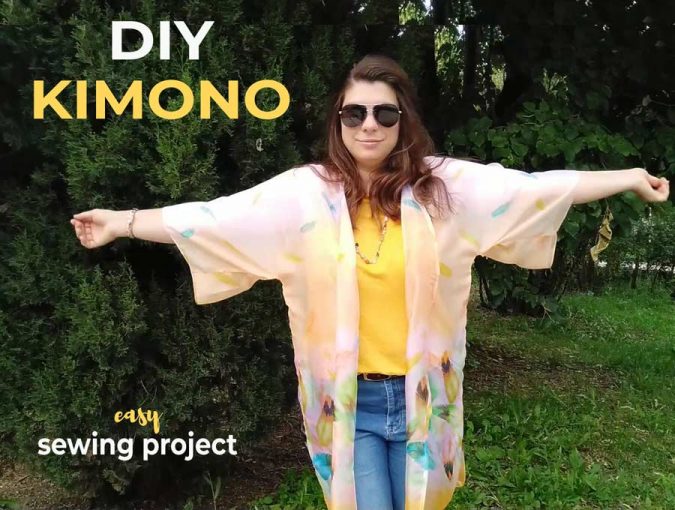 how to make a kimono out of a scarf with FREE diy kimono sewing pattern