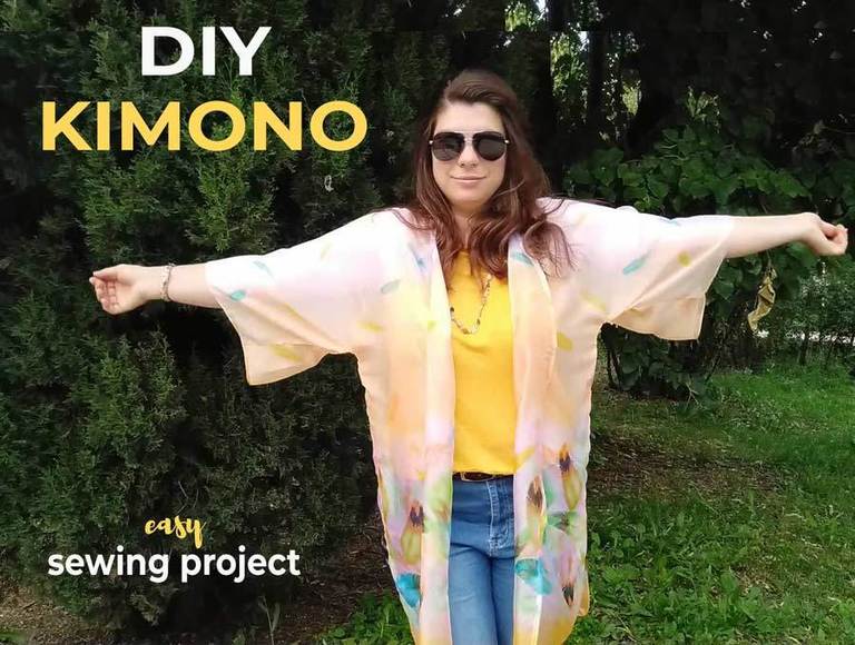 How to Make a Kimono Out of a Scarf | DIY Kimono Sewing Pattern [FREE]