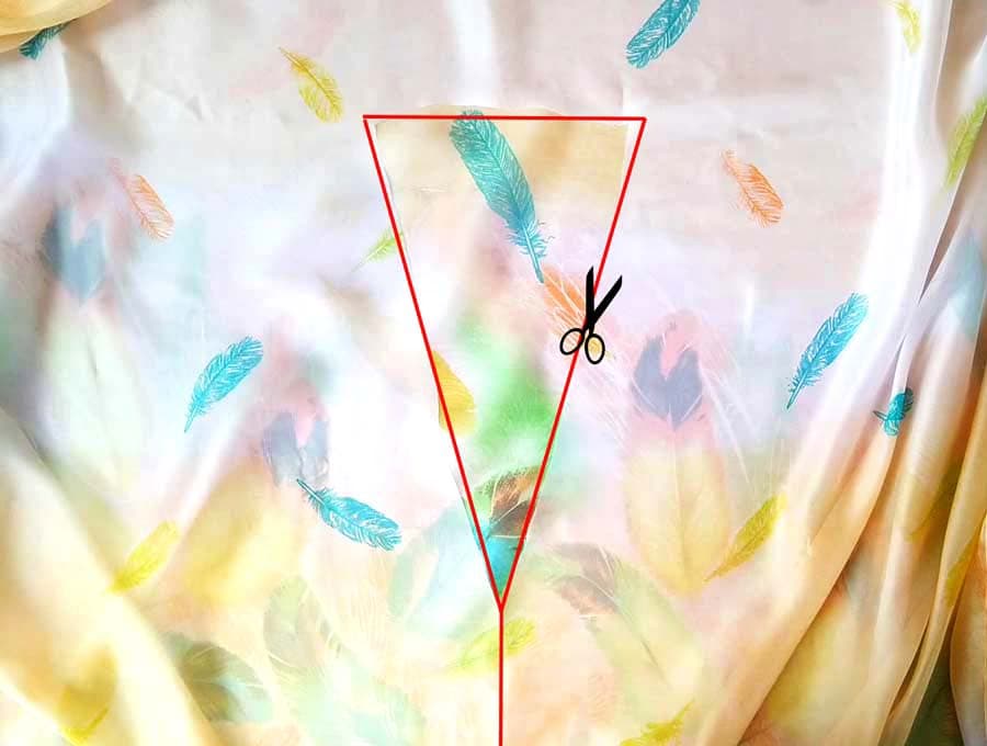 diy kimono top - neck opening drawing