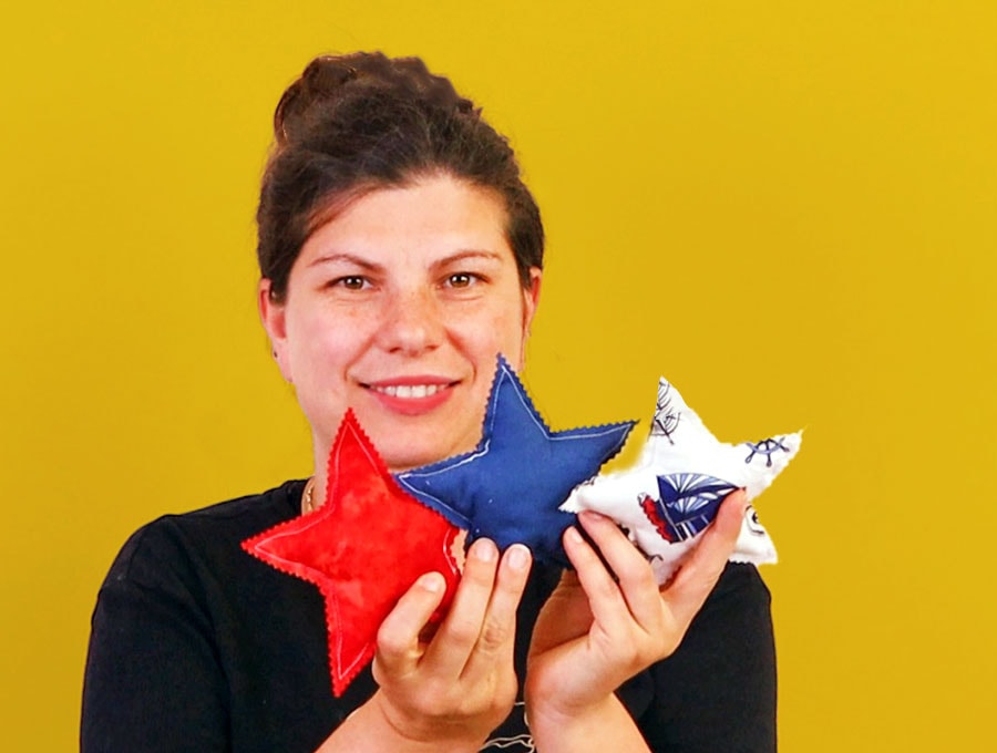 diy patriotic stuffed fabric star