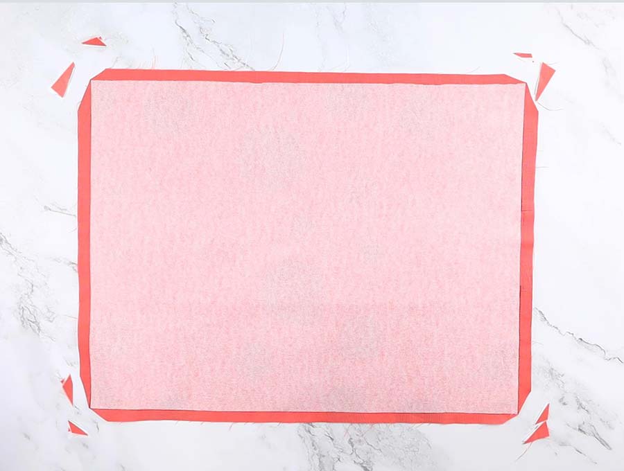 diy placemat with clipped corners