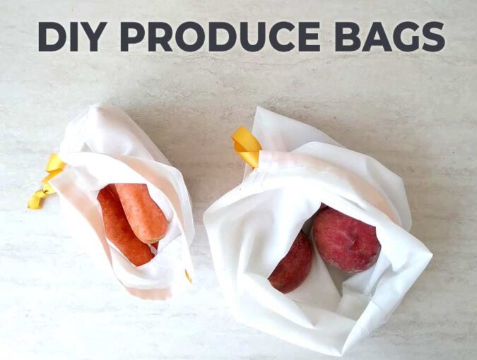 DIY Produce bags full of vegetables and fruit