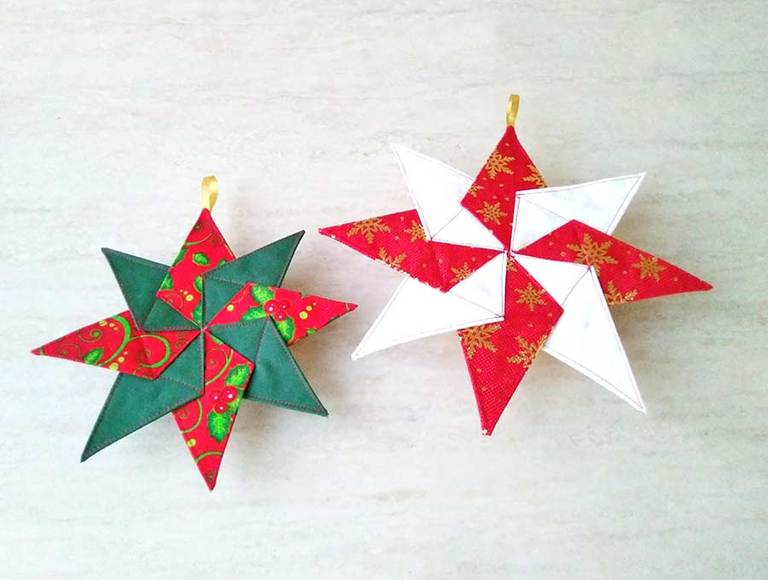 Kaleidoscope Star Quilted Christmas Ornament Pattern