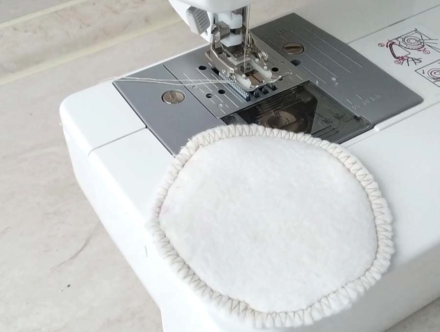 cotton pads sewn