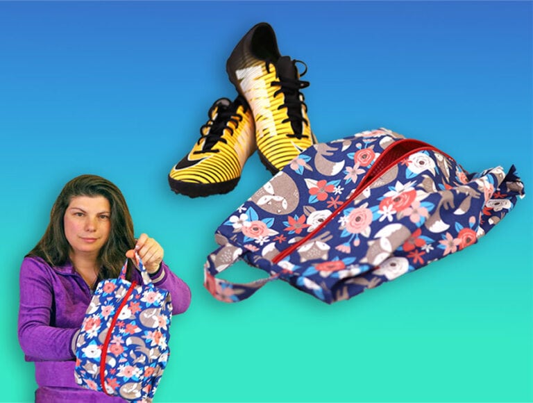 DIY Collapsible Shoe Bag for Travel // 10-Minute Lay Flat Shoe Storage Bag