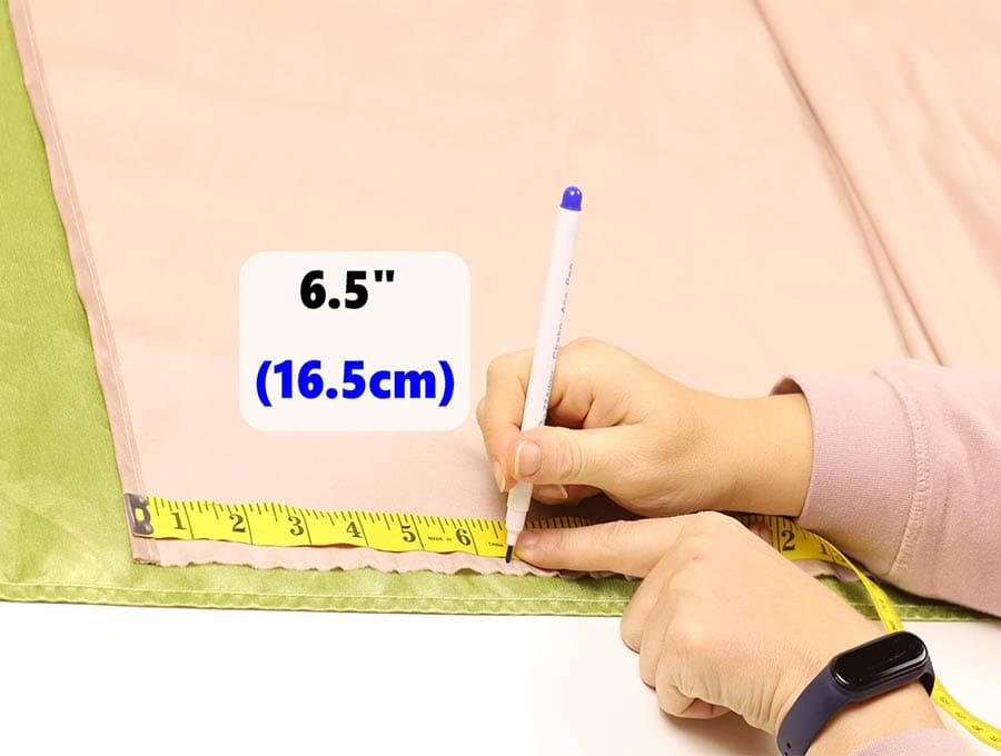measuring the flap of the diy silk pillowcase