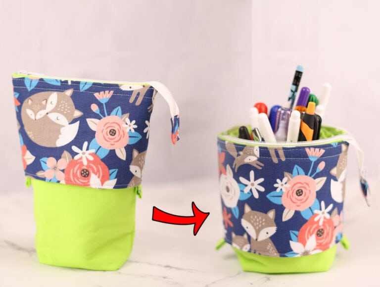 DIY Sliding Pencil Case with Free Pattern [Stand up Pen Pouch VIDEO]