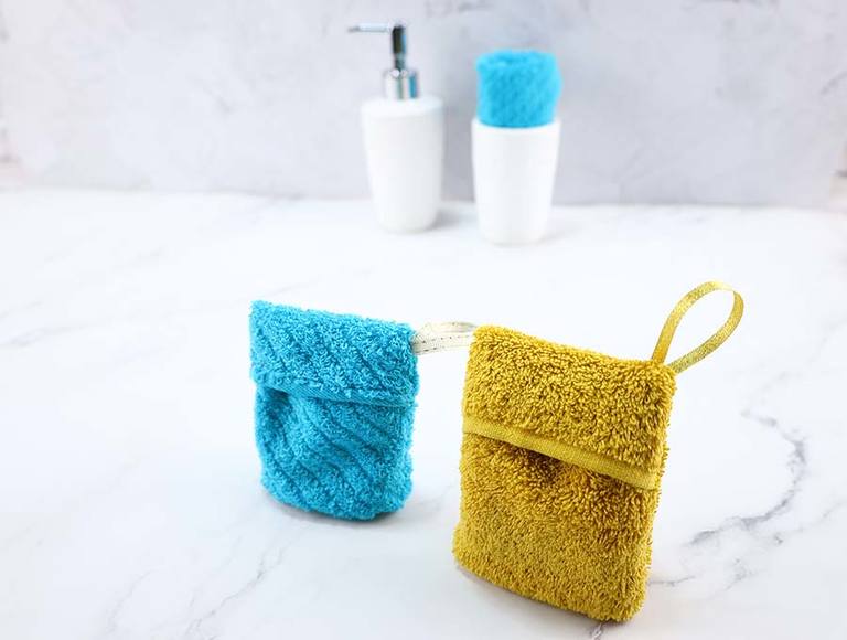 DIY Soap Saver Pouch Out Of Washcloth (VIDEO) ⋆ Hello Sewing
