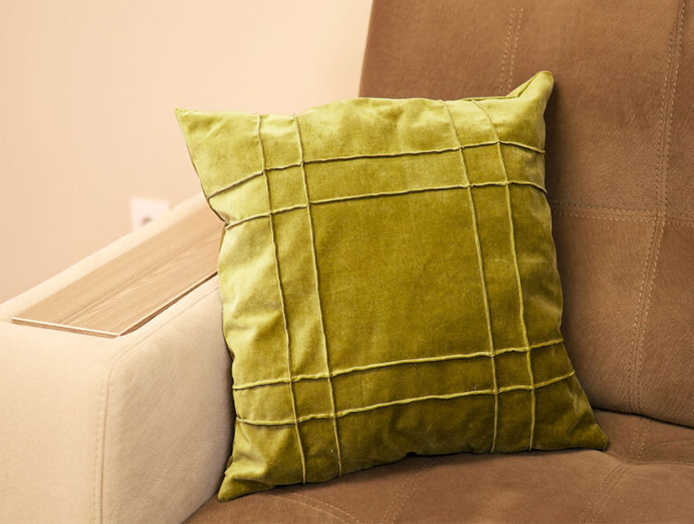 DIY Velvet Pillowcase with Checkered Design