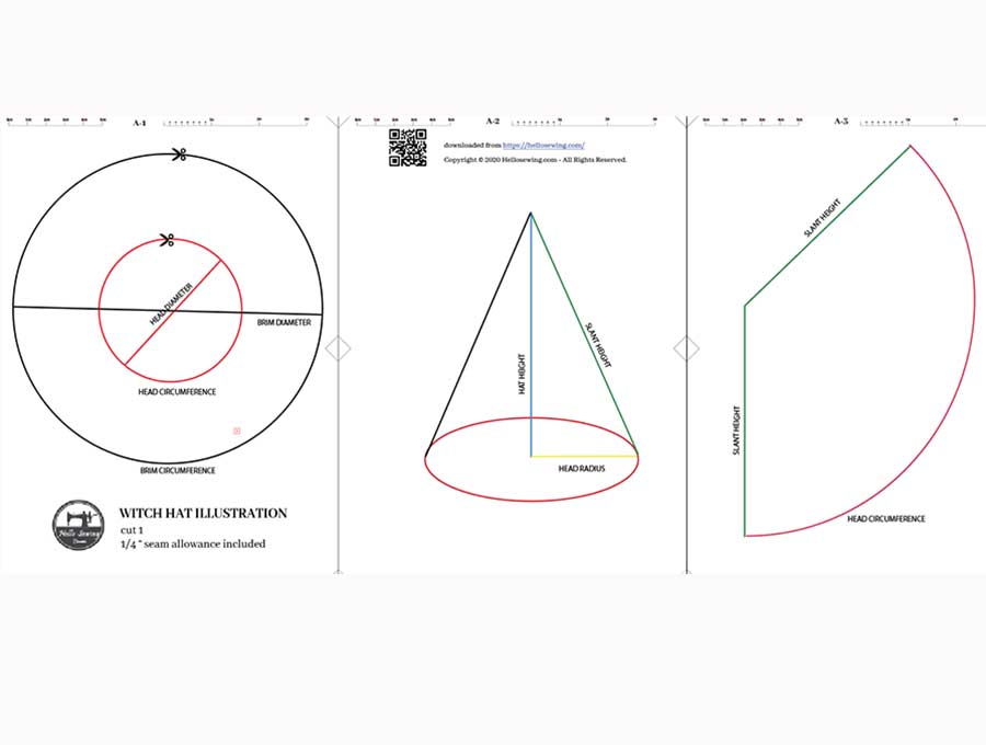 Witch hat clearance pattern