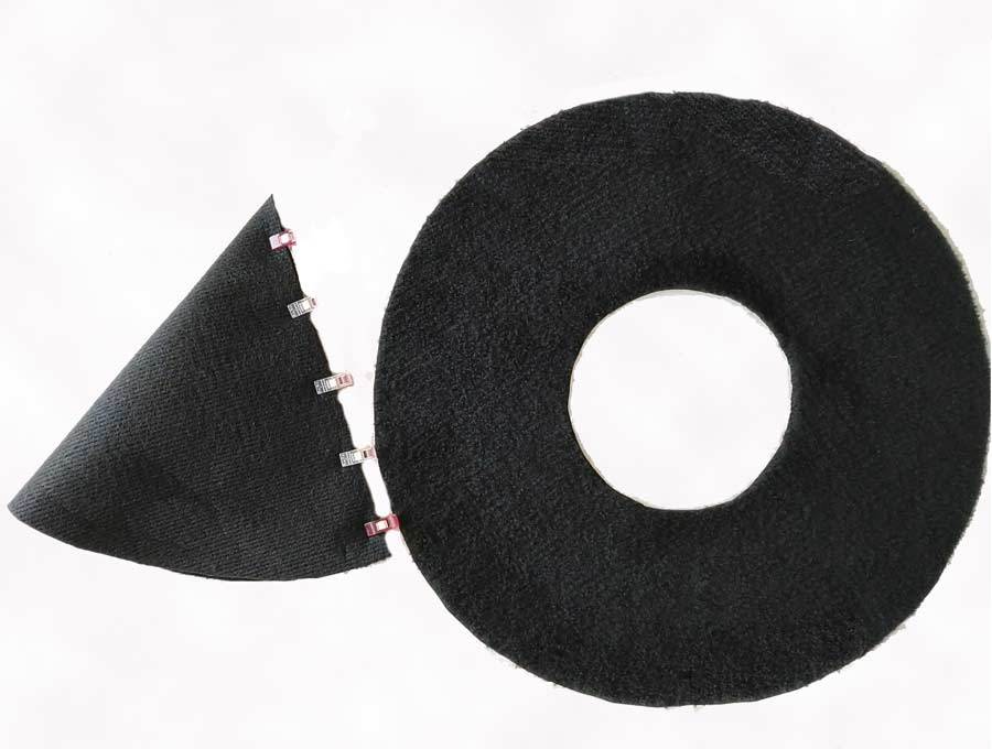 witch hat template parts made out of felt - brim and cone