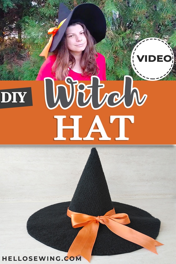 Felt witch hat pattern and tutorial by HelloSewing