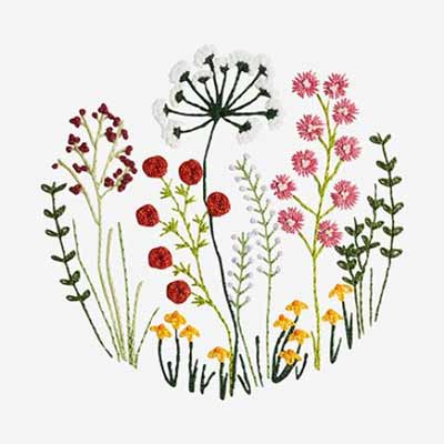 Countryside embroidery template