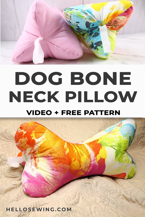 How to sew a dog bone neck pillow - pattern and tutorial