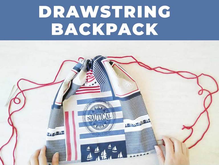 DIY Drawstring Backpack [FREE Pattern and VIDEO tutorial]
