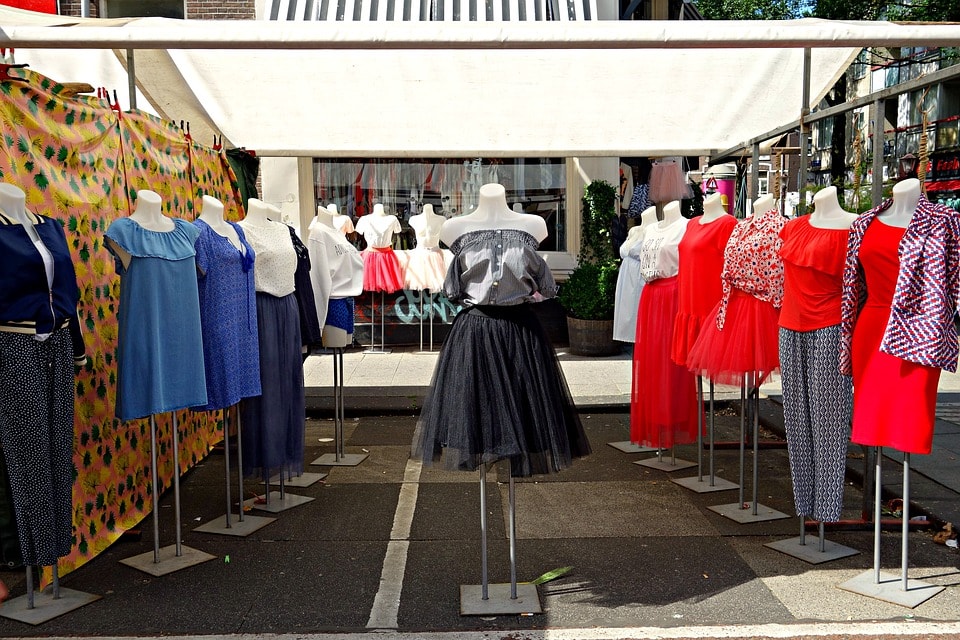 dressmaker working on a dress