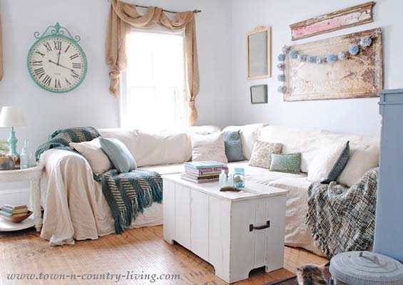 No sew drop cloth slipcover