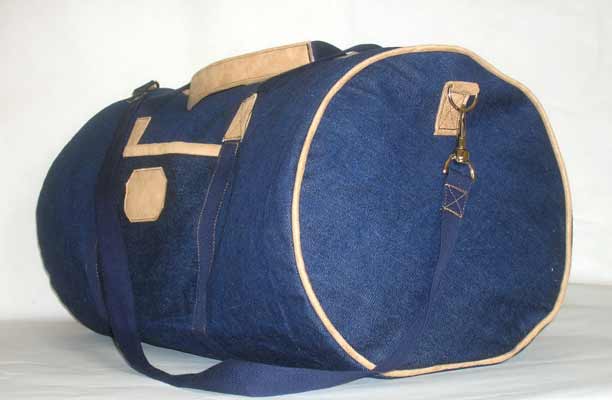 Denim Duffle bag with piping