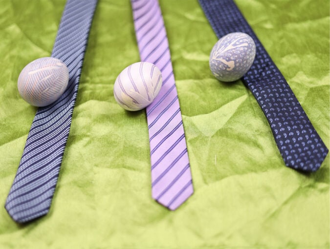 dying easter eggs with ties