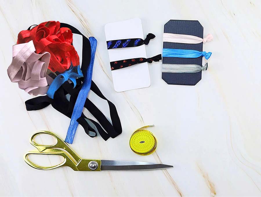 elastic hair ties supplies - foe in different colors