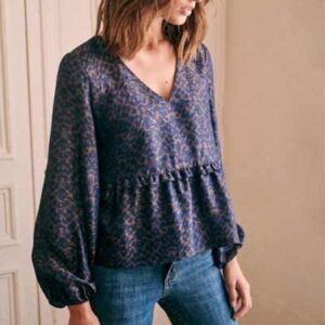 Ruffle It Up With Printed Daisy Peplum Top main image 0