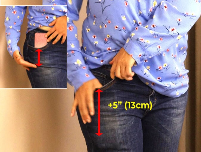 how to extend shallow jeans pockets