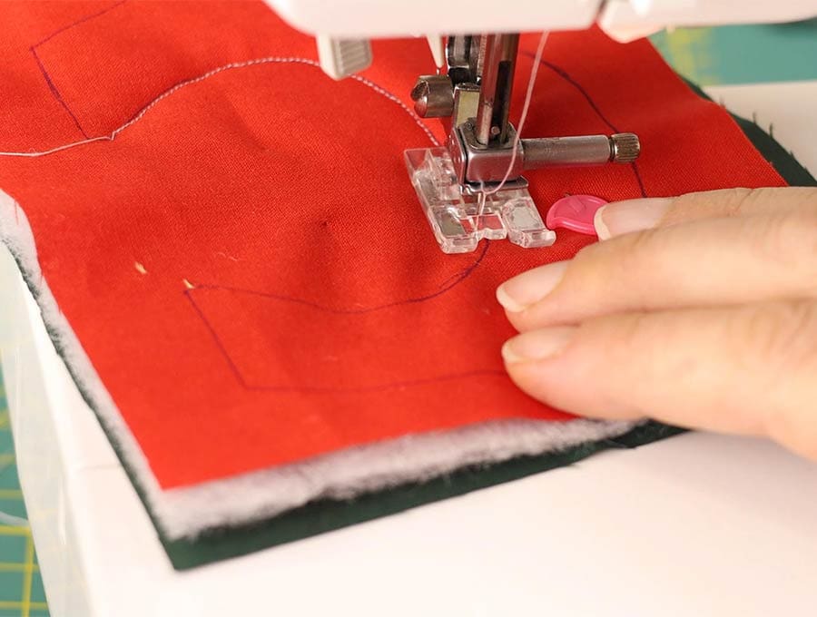 sew around the fabric letter