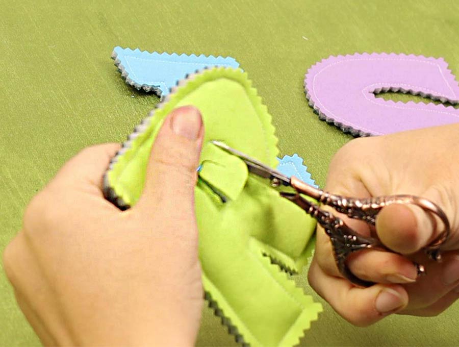 cutting out the inside of a letter when making fabric letters