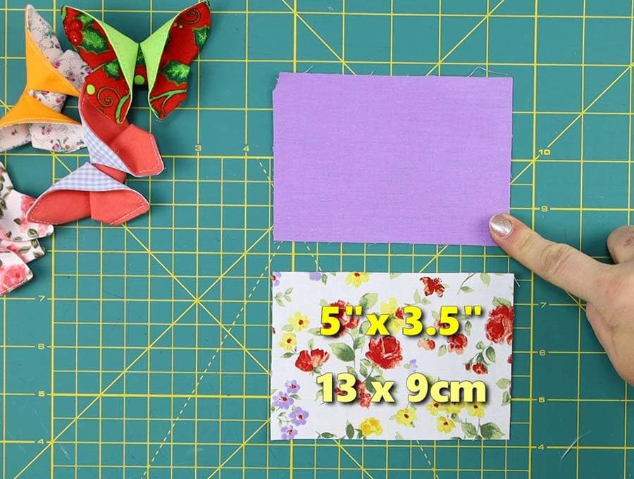 cutting fabrics according to the fabric butterfly pattern