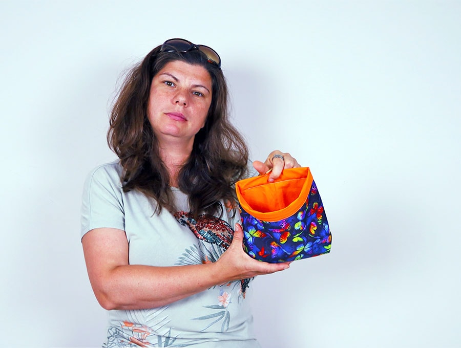 how to sew a fabric car trash bin