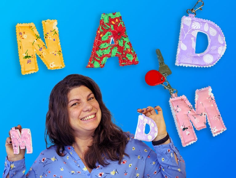 Personalized Fabric Letter Keychain [Video + Alphabet pattern]