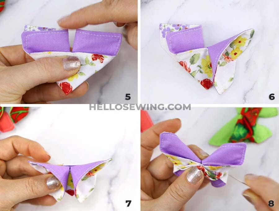fabric origami butterfly making the wings
