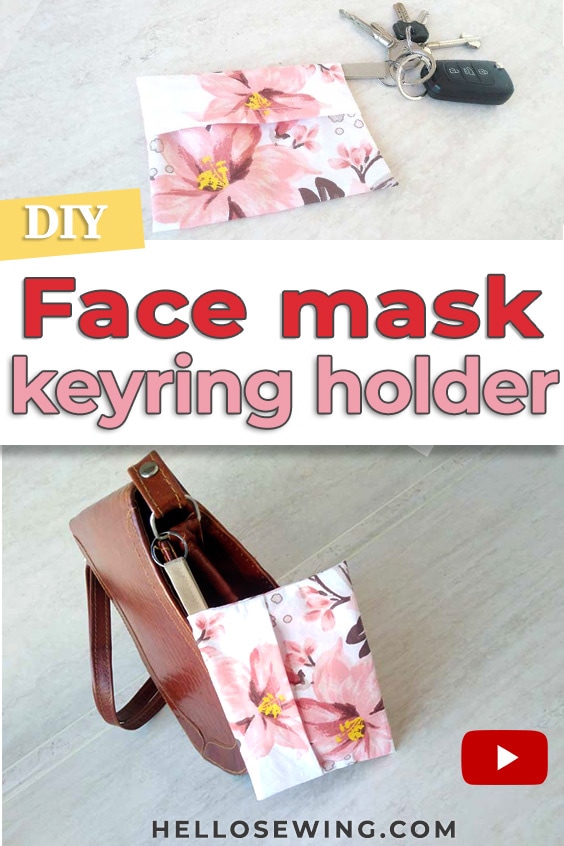face mask keyring holder - pin