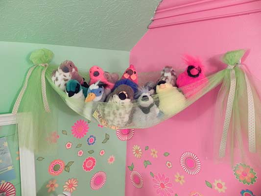 DIY Hammock For Stuffed Animals To Keep Them Off The Floor