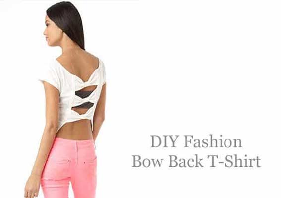 DIY Bow Back T-shirt - diy t shirt cutting ideas