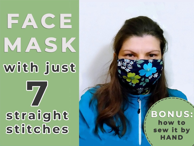 Fast and Easy No Elastic Face Mask [with Filter pocket and Nose Stay]