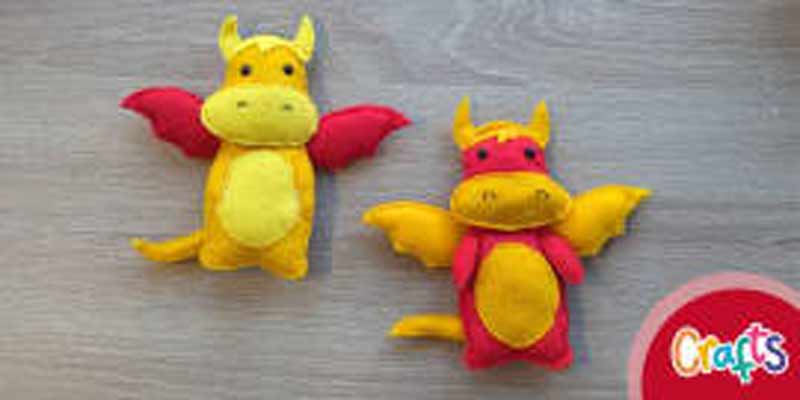 Mini felt dragon stuffed animal templates