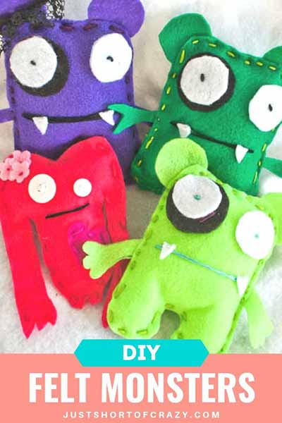 felt monsters hand sewing project
